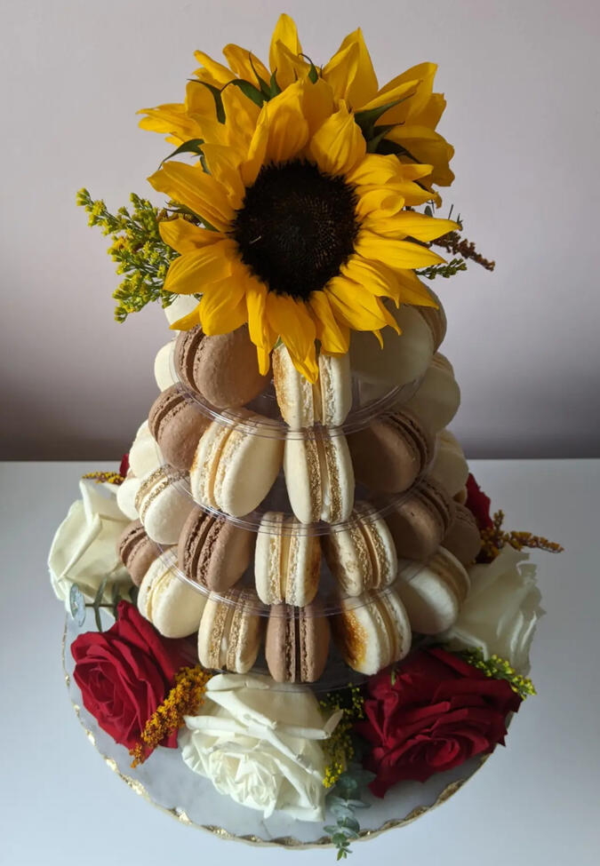 Sunflower Macaron Tower